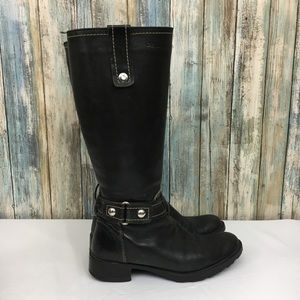 Geox Leather Side Zip Knee High Boots